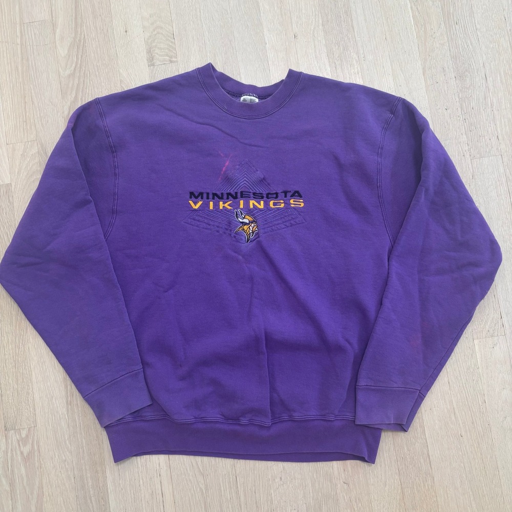 Fruit of the Loom Minnesota Vikings Sweatshirt XL Purple Fair Embroidered Logo